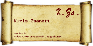 Kuris Zsanett névjegykártya